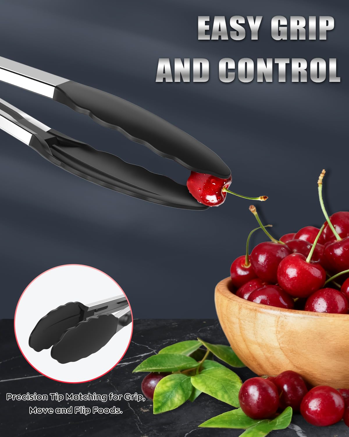Bnlcd locking mechanism keeps tongs closed for safe storage and easy access.
