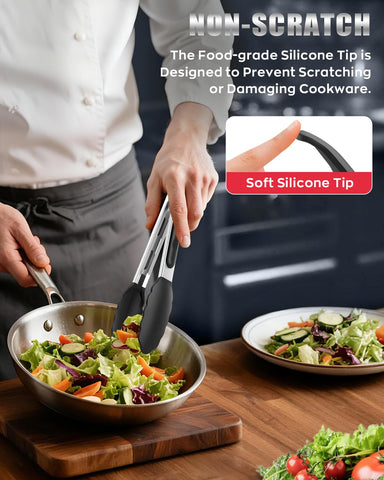 Bnlcd silicone tips resist heat up to 600°F without scratching non-stick cookware.