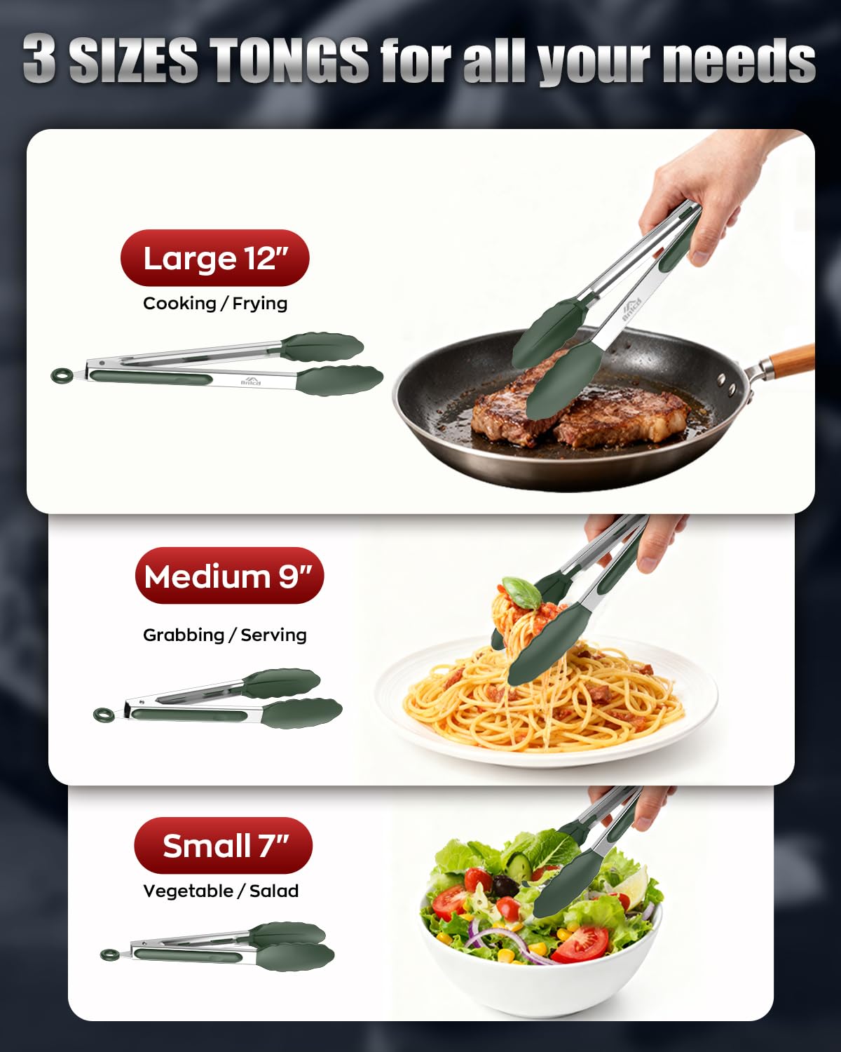 Bnlcd turquoise tongs ideal for indoor and outdoor cooking