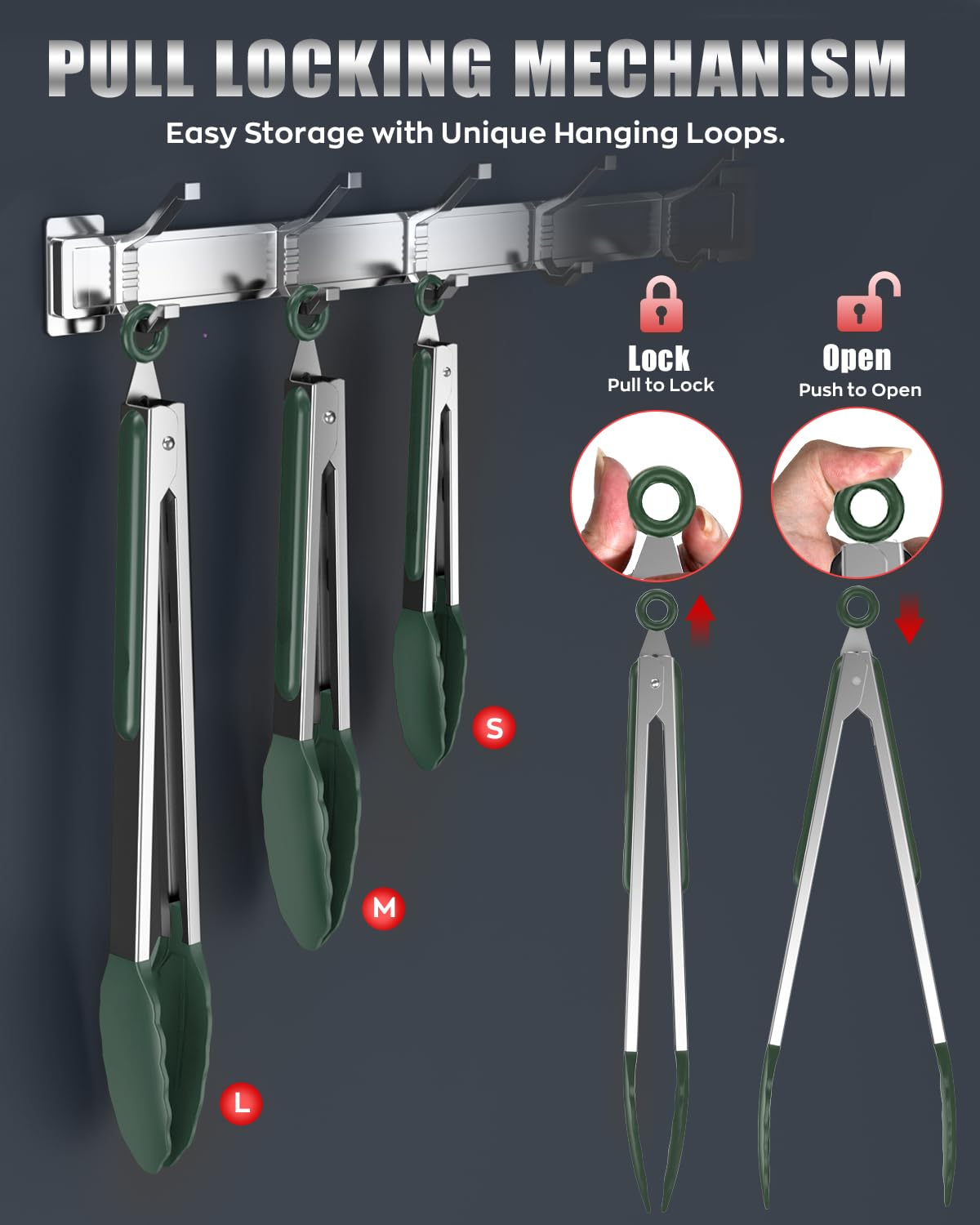 Bnlcd silicone-tips on tongs protect cookware surfaces