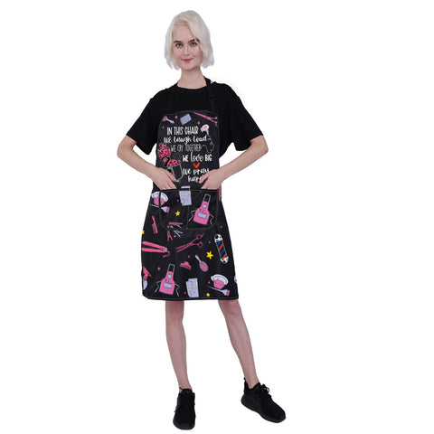BNQL Hair Stylist Apron Two Large Pockets hold phones and tools easily.
