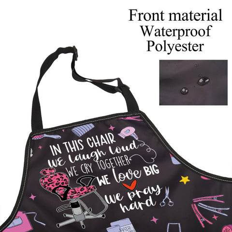 BNQL Hair Stylist Apron Waterproof Material protects clothing from spills and stains.