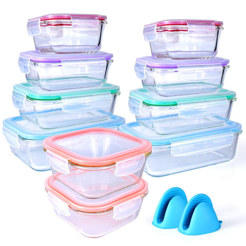 Bo-Toys small glass container 370ml with lid for organized fridge snacks
