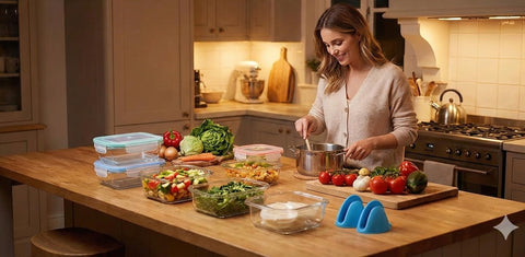 Bo-Toys airtight snap-lock lids ensure no-spill storage and odor control
