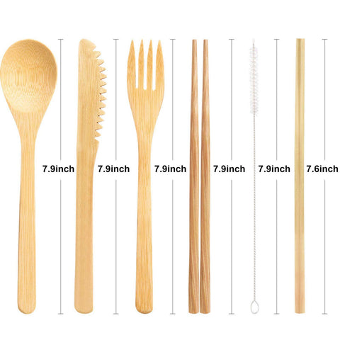 Boao bamboo utensils fork for reusable, sturdy meals on the go.