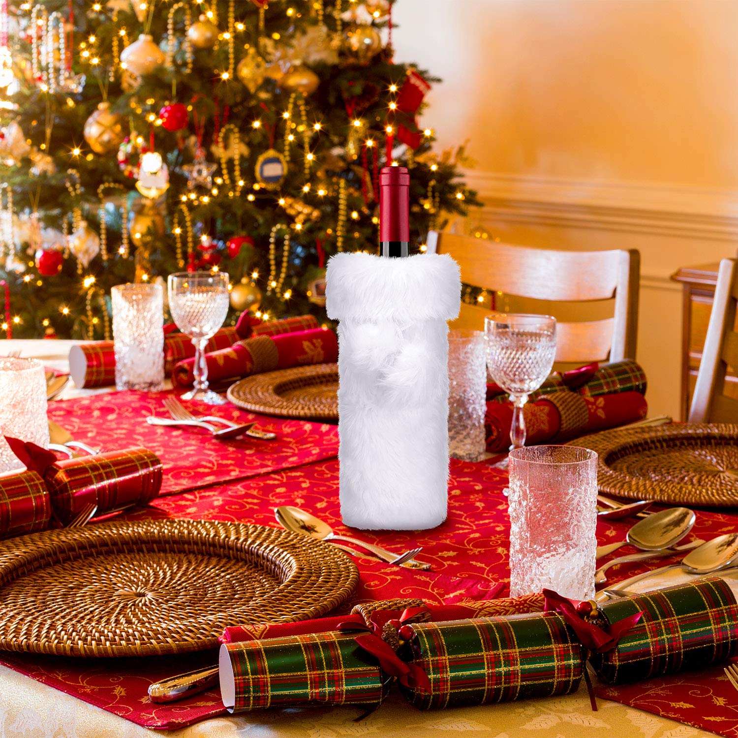 Boao Christmas wrap for wine bottles creates charming home decor.