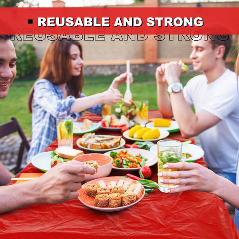 Boao durable red table cover simplifies cleanup after messy crafts.