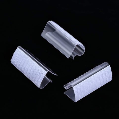 Boao easy-clip system showing hook-loop compatibility for table skirts