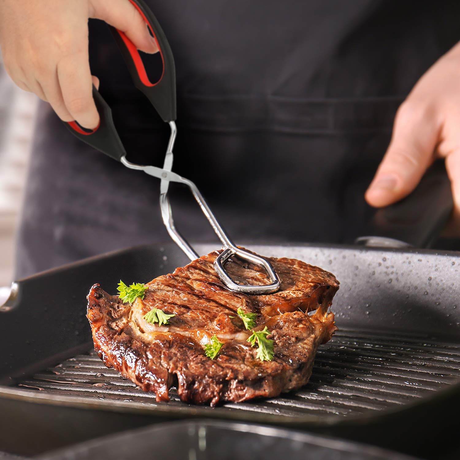 Boao heat-resistant kitchen tongs safeguard hands during high-heat cooking