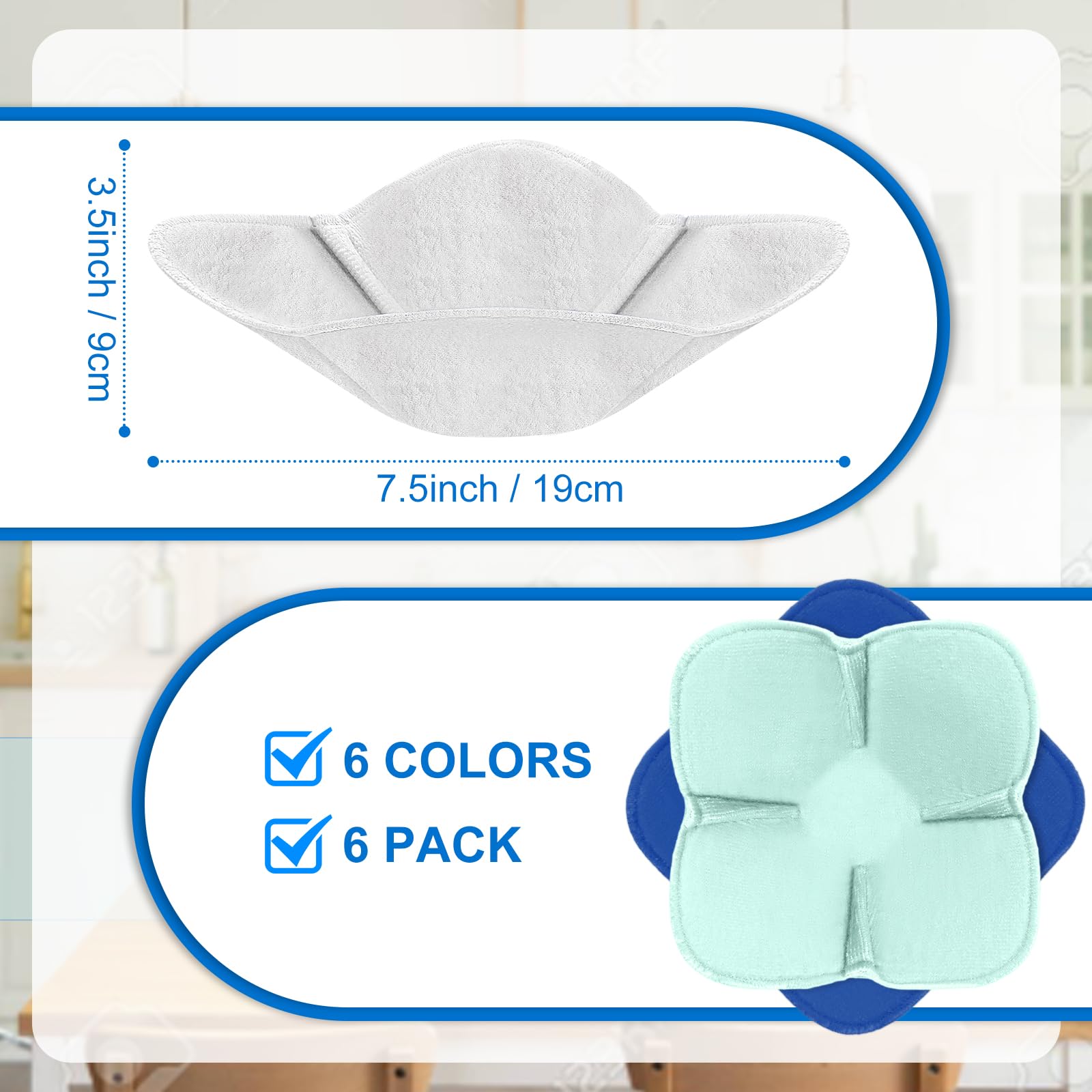 Boao blue cotton bowl cozy protects hands during reheating.