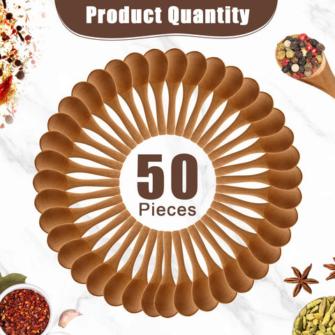Boao mini wooden spoon natural wood for coffee, tea, and sugar.