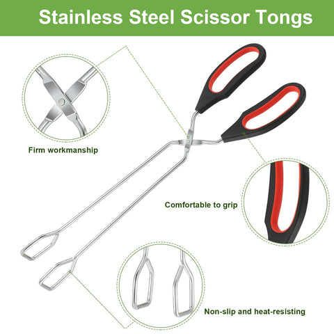 Boao silicone-handle tongs offer comfortable grip and heat-resistant control
