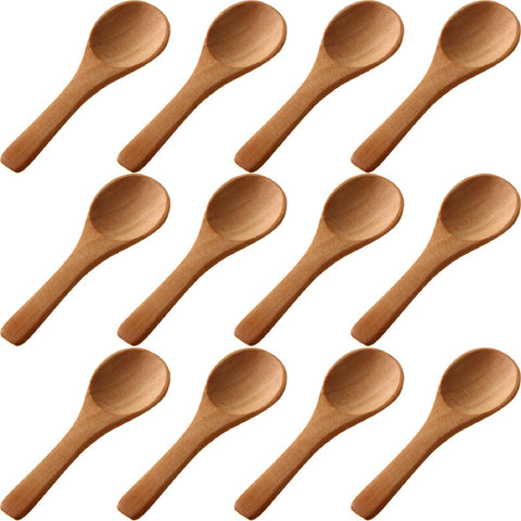 Boao 50pc small wooden spoons set for jars and condiments.