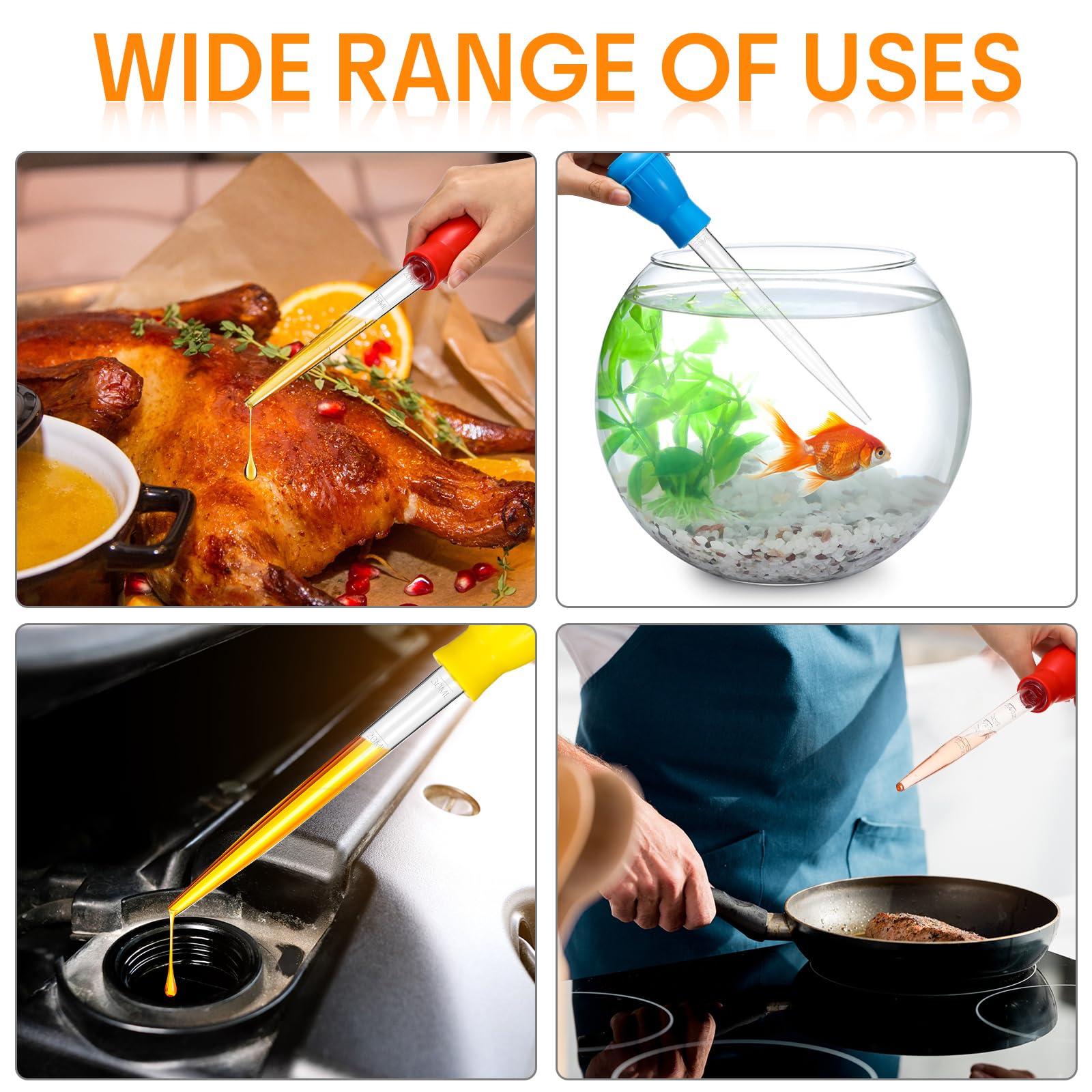Boao turkey baster yellow 11 inch for hassle-free sauce drizzling