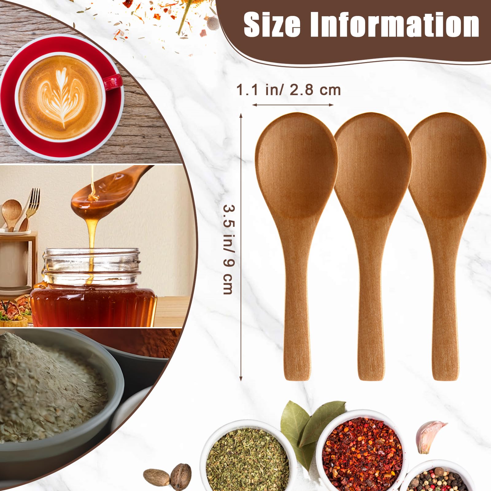 Boao wooden teaspoon honey stir for kitchen jars and spreads.