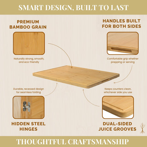 Boardwell built-in reversible handles for effortless lifting and serving.