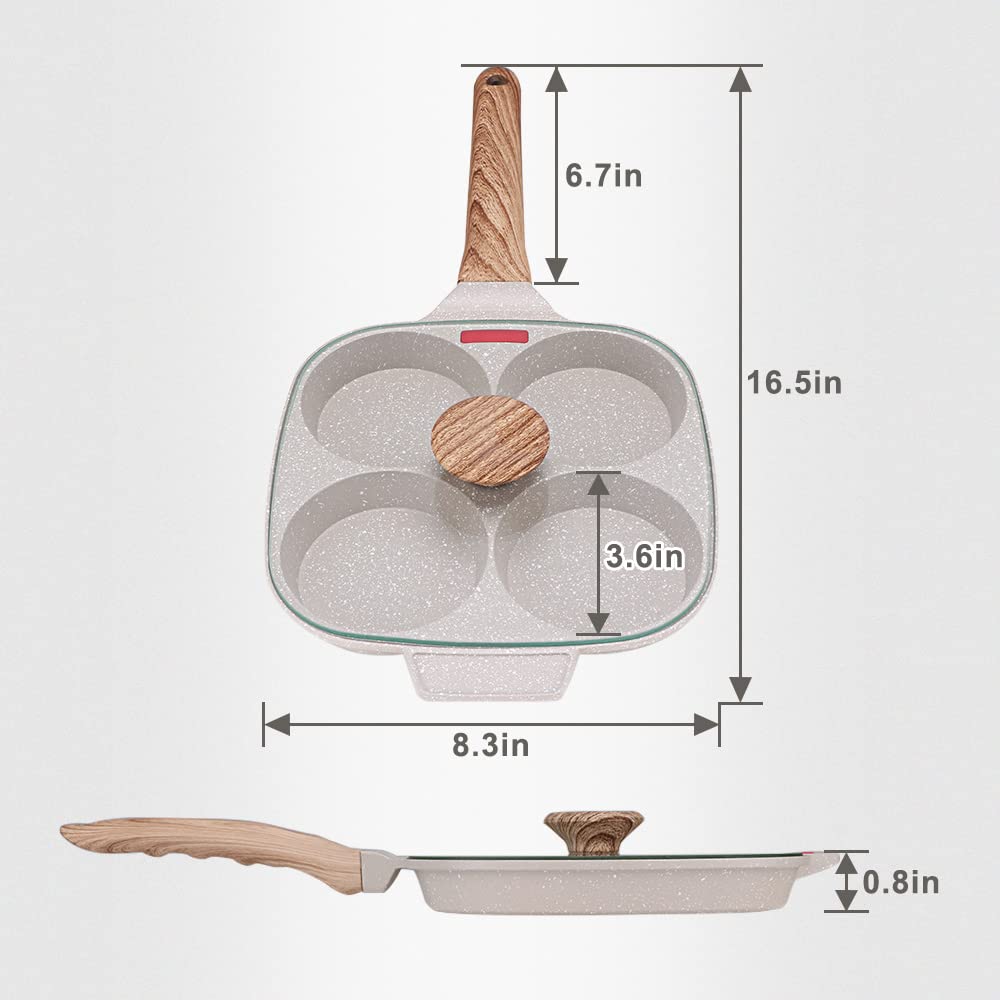 Bobikuke egg pan with flat lid design improving heat retention