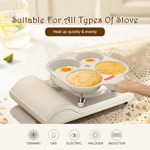 Bobikuke egg pan with glass lid to monitor cooking without lifting