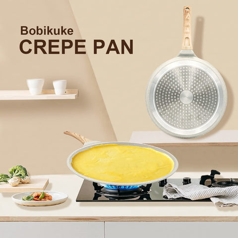 Bobikuke nonstick coating enables easy flip and cleanup.