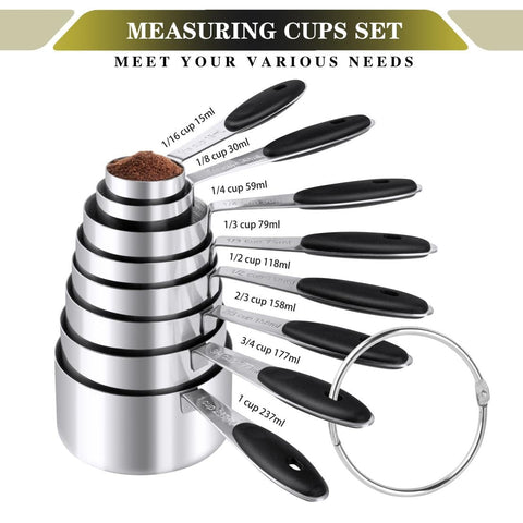 Bobipro magnetic double-sided spoons for quick scooping and accurate measurements of liquids and spices