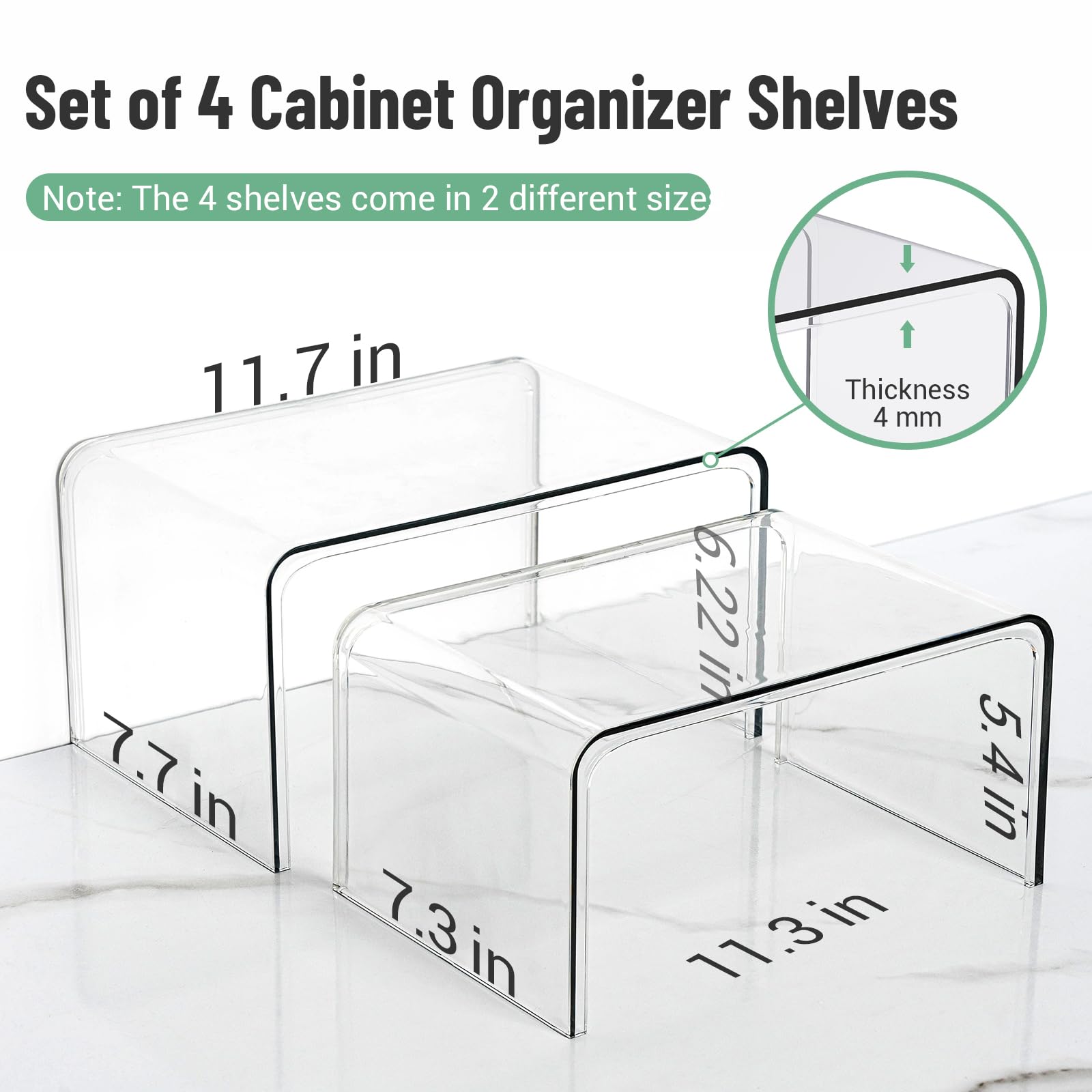 Bobomoment clear display shelf showcasing cups and dishware neatly arranged.