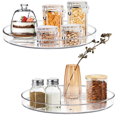 BodiCal 2-pack clear lazy susan turntable viewed from top for pantry organization