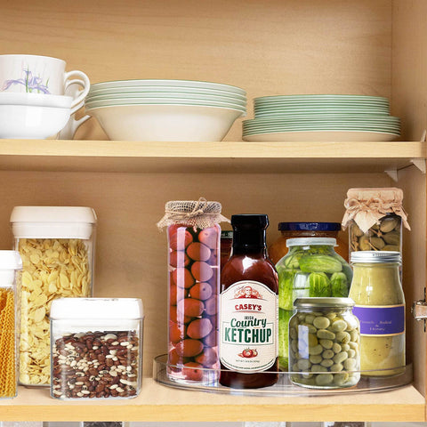 BodiCal clear lazy susan with 360-degree rotation for easy access