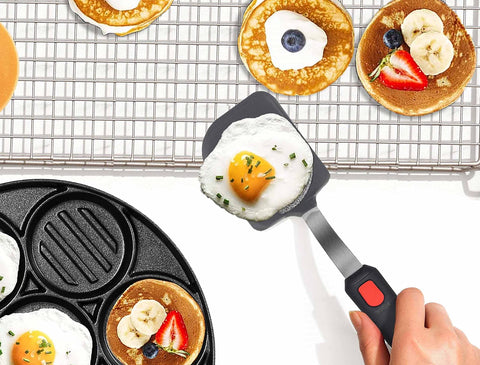 BodiCal silicone blade with wide edge for nonstick pans.