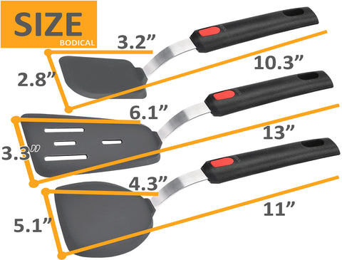 BodiCal spatula trio ideal for eggs, pancakes, burgers and more