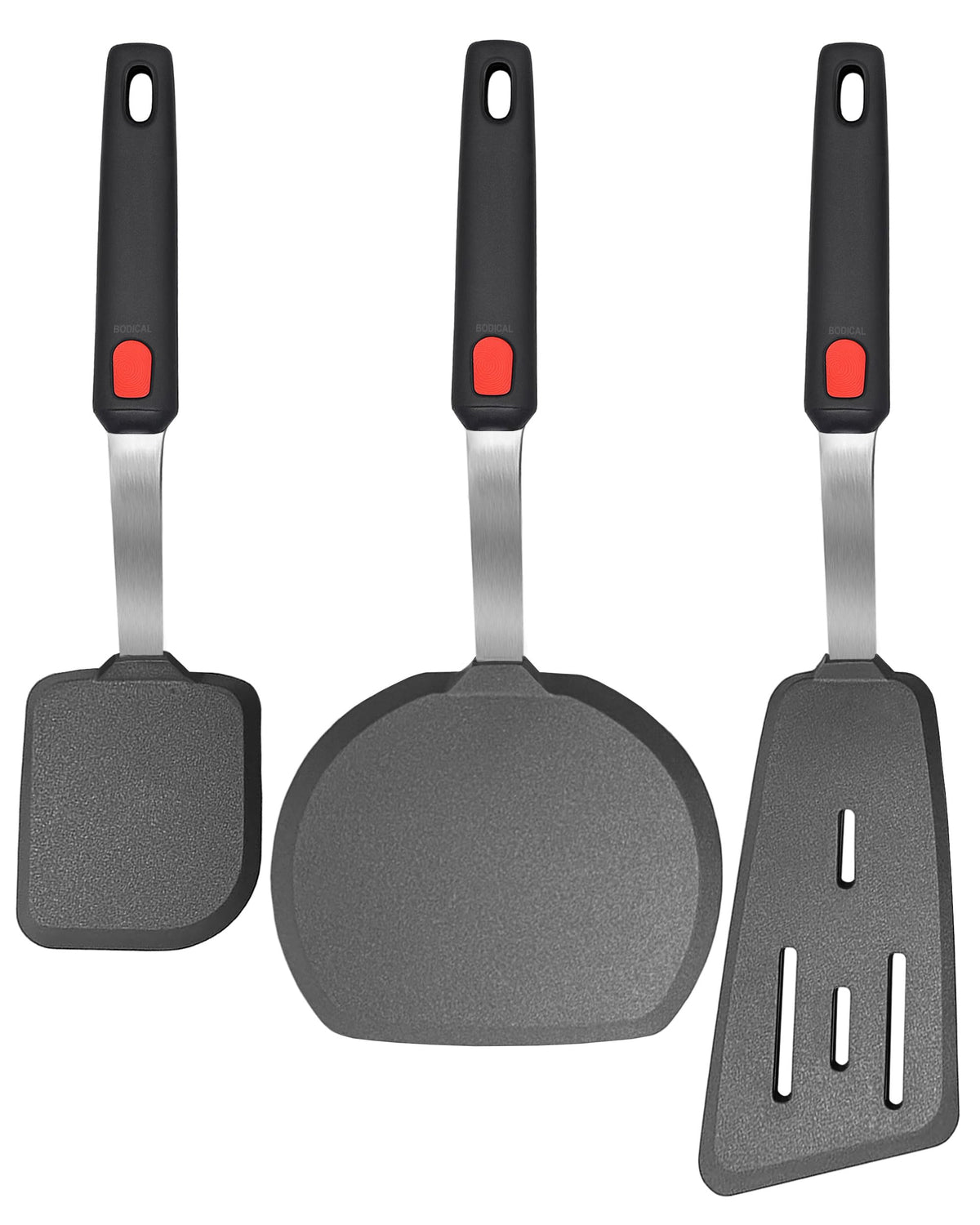 BodiCal spatula set with large head for flipping burgers and pancakes