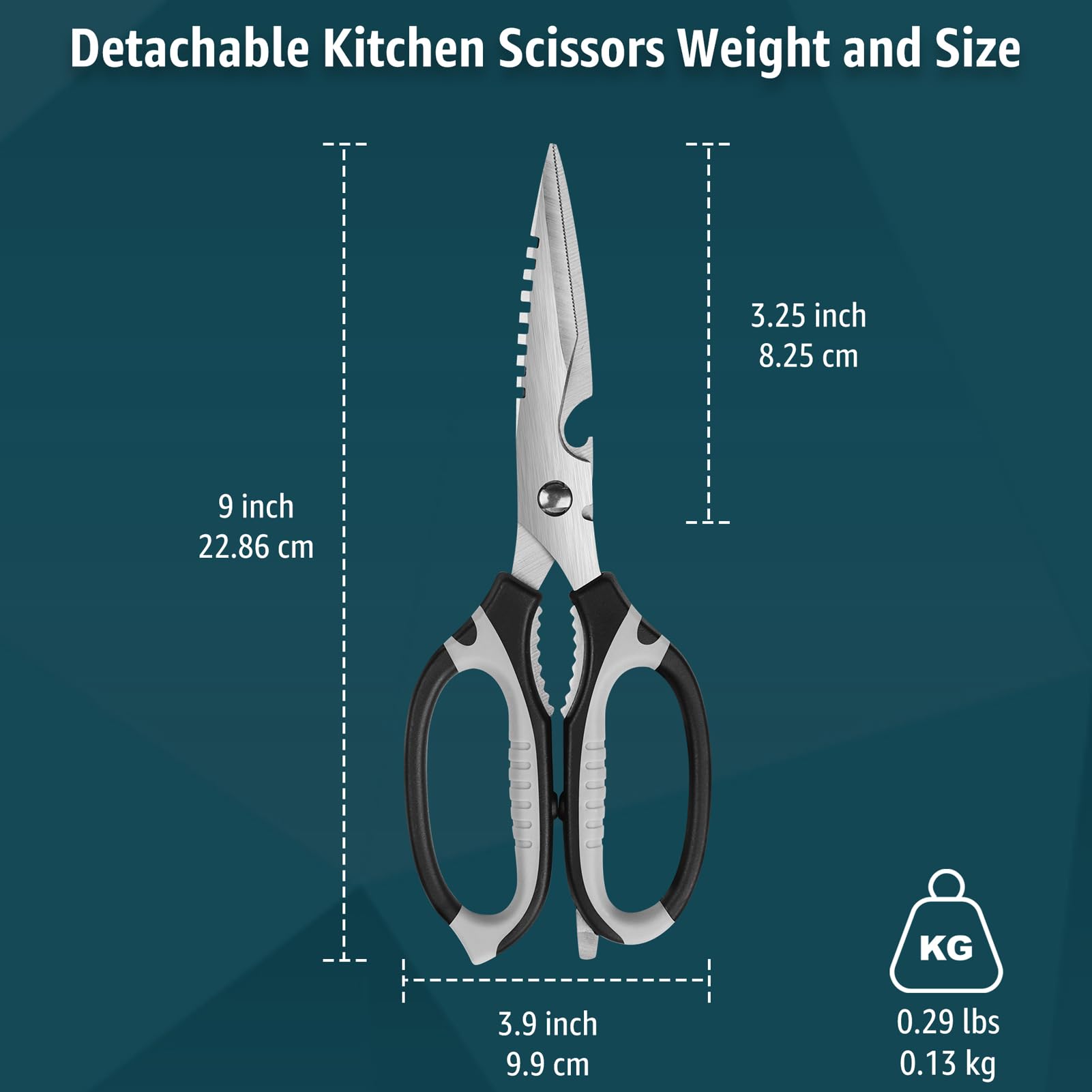 BoFuYuan Kitchen Scissors ergonomic non-slip handle for comfortable prep.