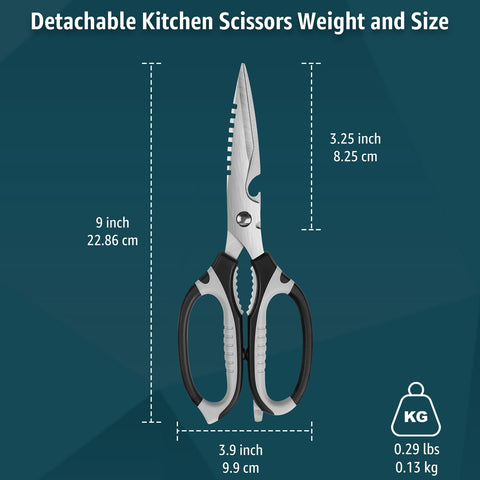 BoFuYuan Kitchen Scissors ergonomic non-slip handle for comfortable prep.