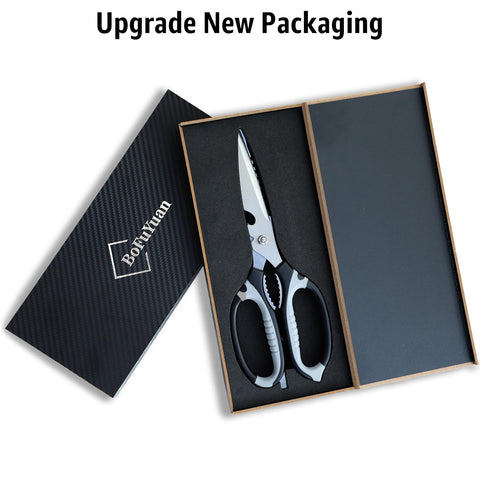 BoFuYuan Kitchen Scissors 9-inch length enables versatile cutting.