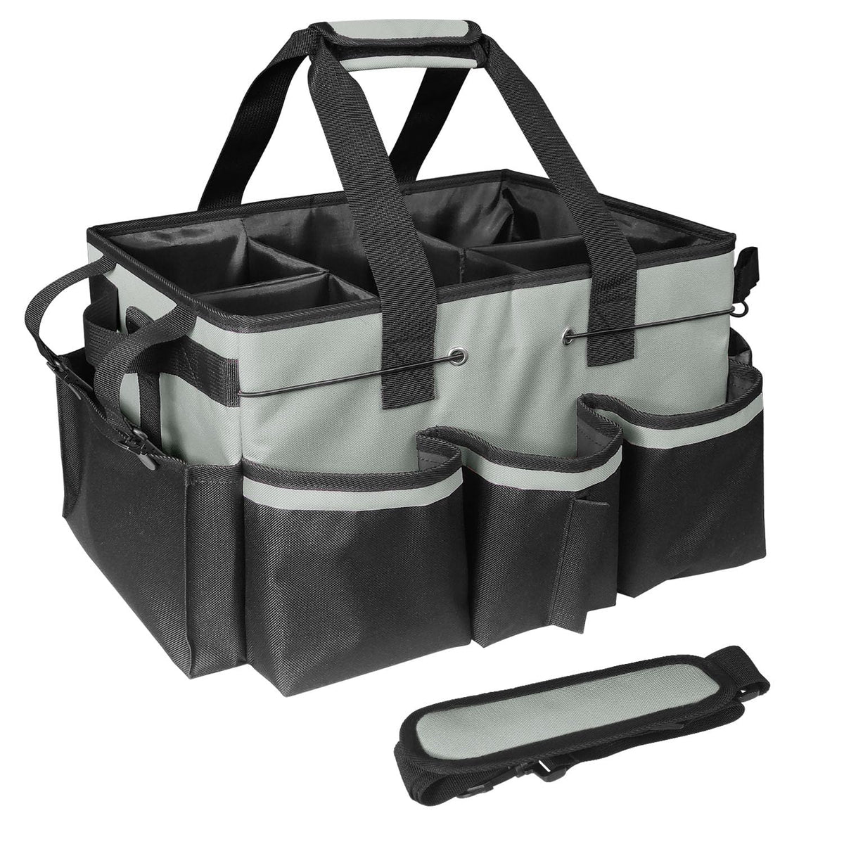 BOHEMIABY cleaning caddy front view showing ample storage for organized supplies