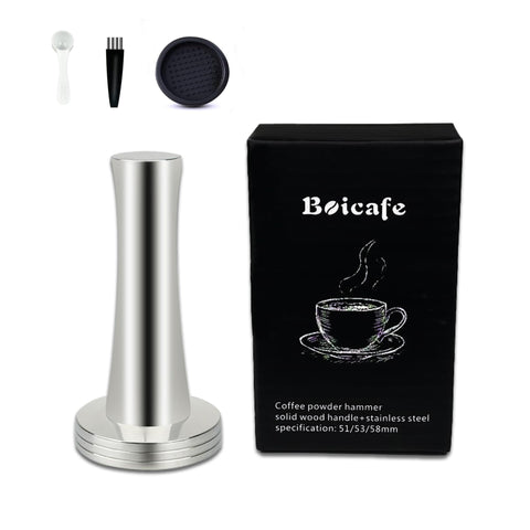 Boicafe 39mm coffee tamper base in polished stainless steel for even extraction