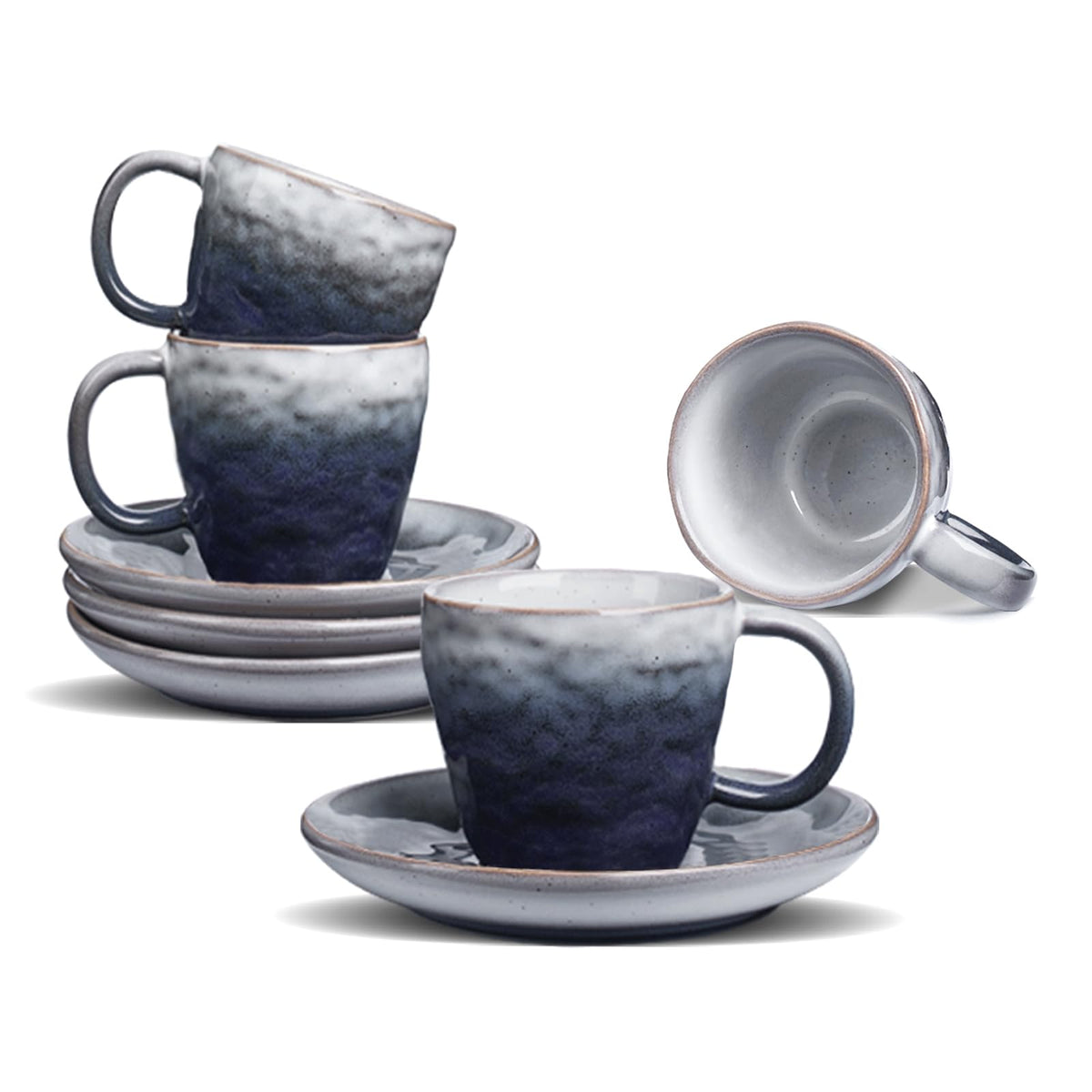 BOILMERIT gradient nature color espresso cups with gradient glaze for stylish rituals