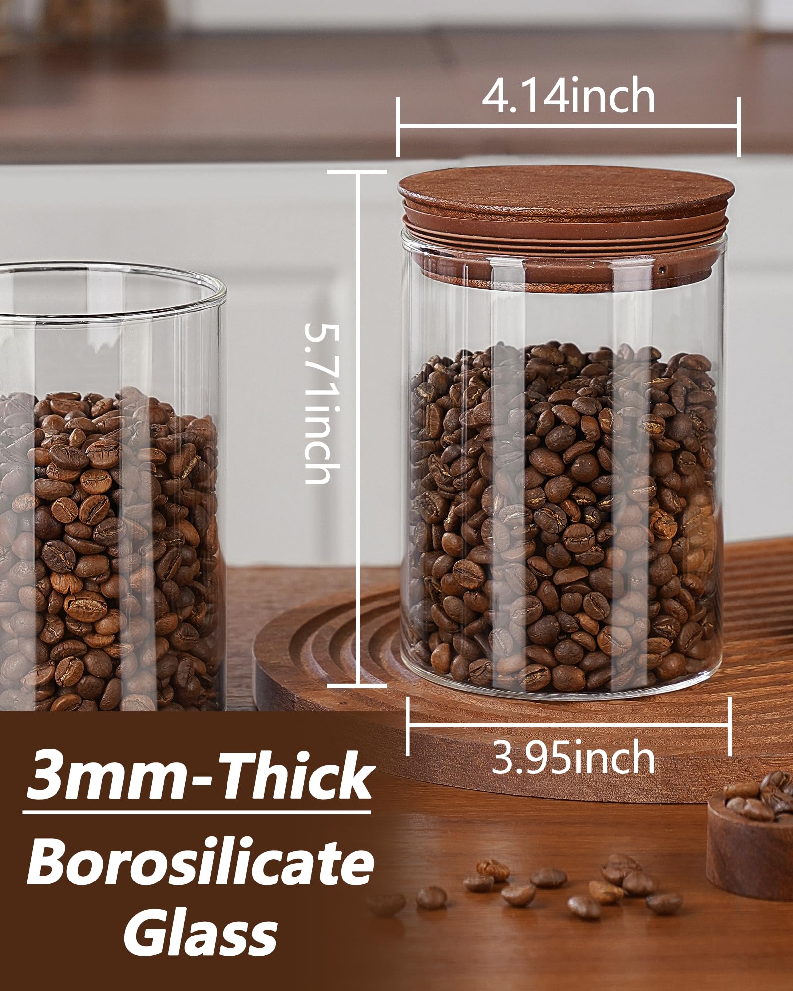 Boilmerit wooden lid and scoop close-up highlighting durable vintage coffee storage.