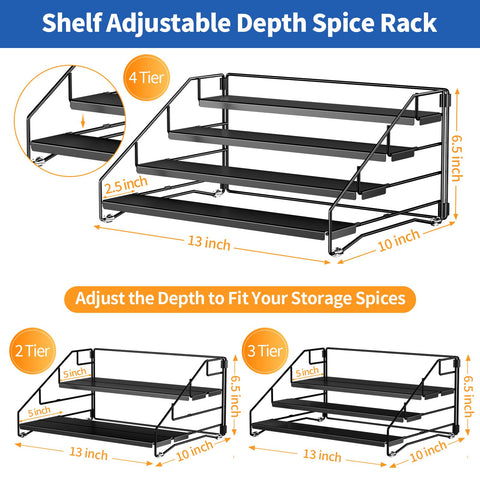 BOIVSHI spice rack metal construction emphasizes sturdy build