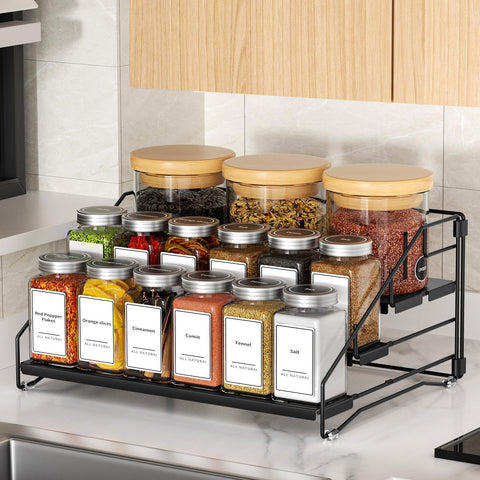 BOIVSHI spice rack used for multi-use storage in bathroom or craft area