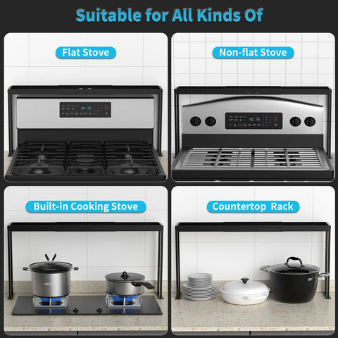 BOIVSHI stove top shelf easy-clean surface for quick maintenance.