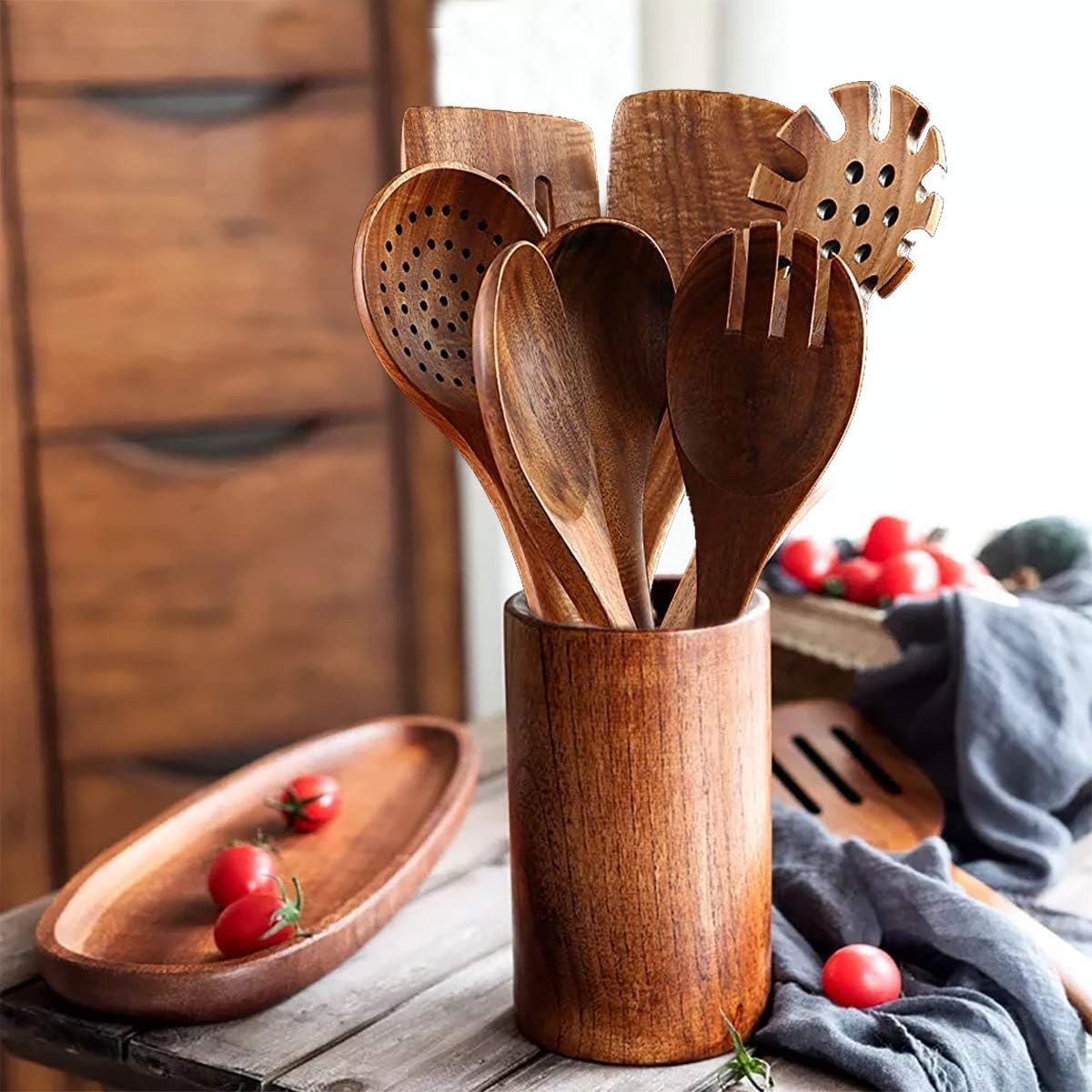 BOKALAKA wooden spoons being cleaned and dried for storage.