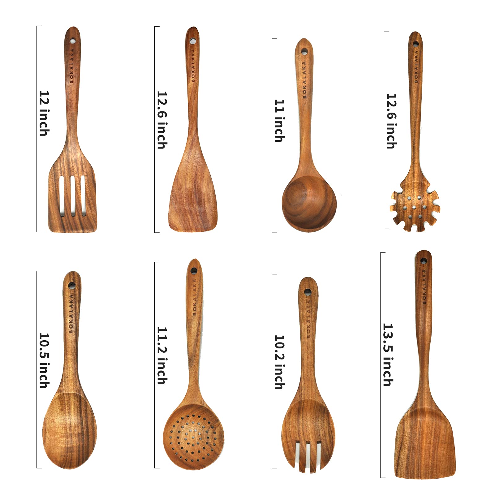 BOKALAKA teak frying spatula with smooth finish for safe flipping