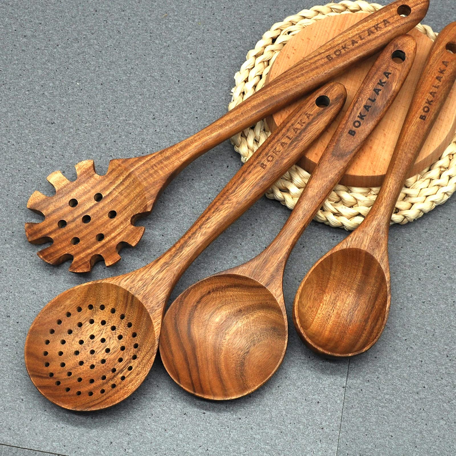 BOKALAKA wooden spoons are easy to clean and store for a tidy kitchen.