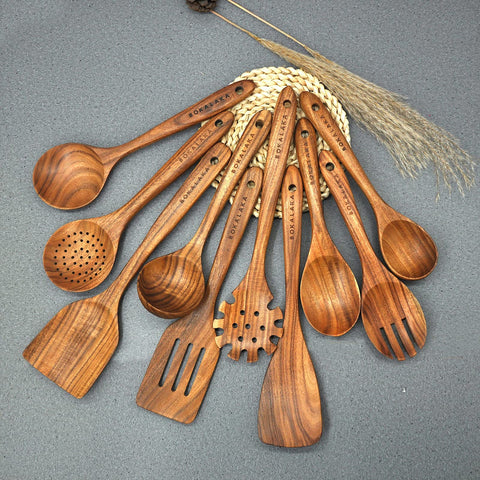 BOKALAKA teak utensils help protect non-stick cookware from scratches during everyday meals.