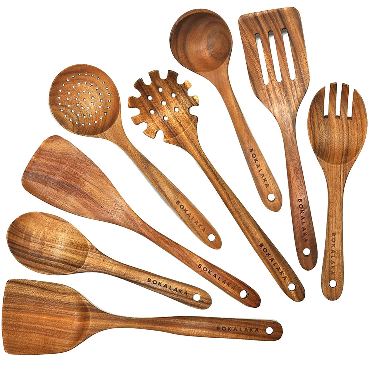 BOKALAKA teak wok spatula for sturdy stirring in nonstick pans