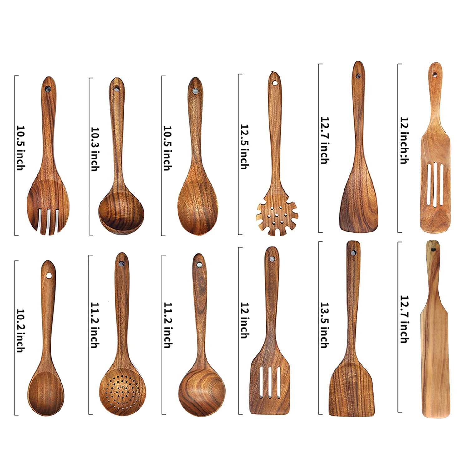 BOKALAKA wooden spoon spatula variety, ideal for flipping, stirring, and serving.
