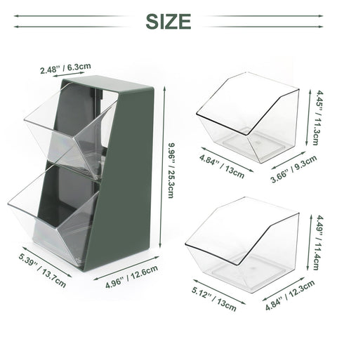 Bokelai green-clear organizer offers space-saving, versatile pantry or desk storage.
