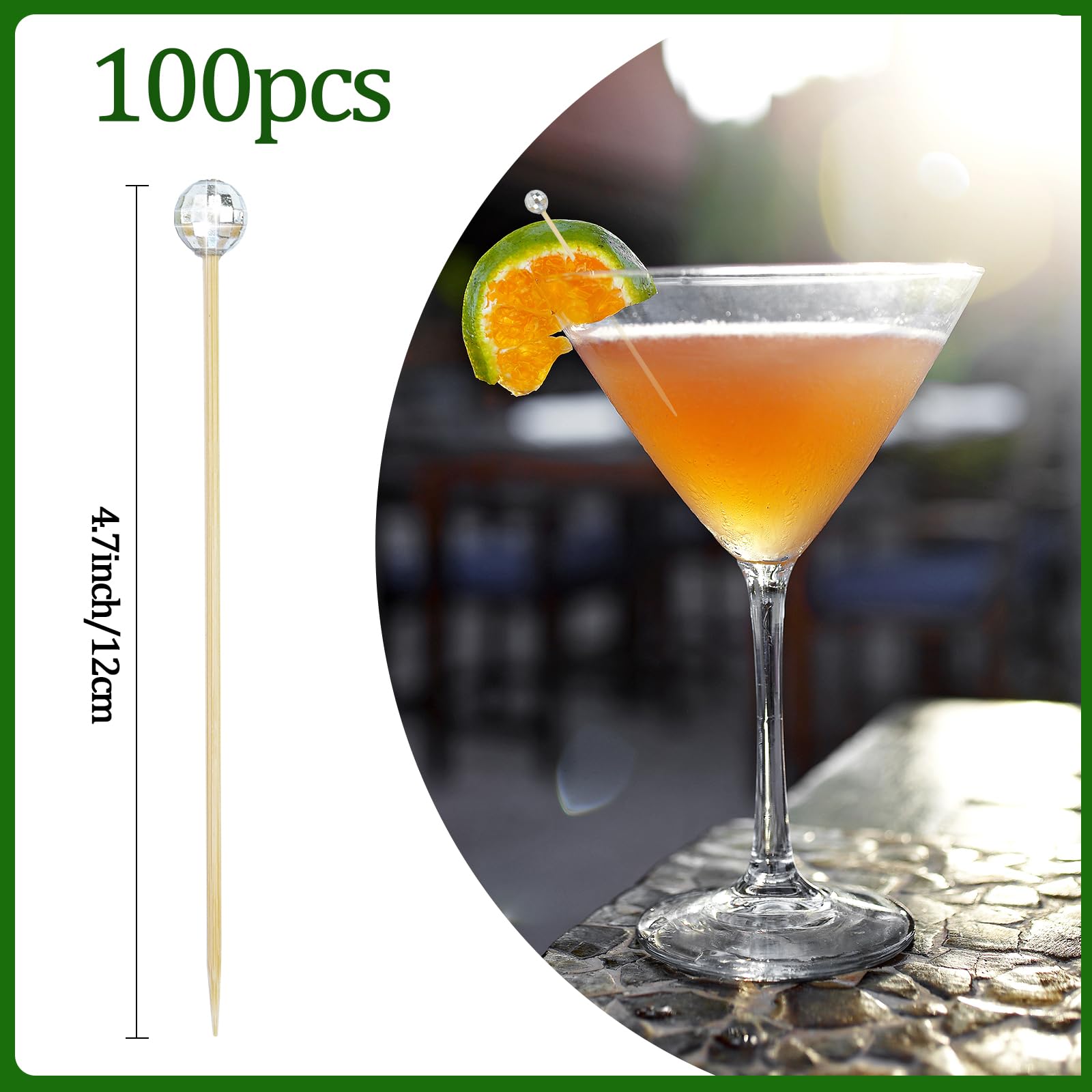 BOKFJBP bamboo cocktail skewers offer sturdy handling for bites