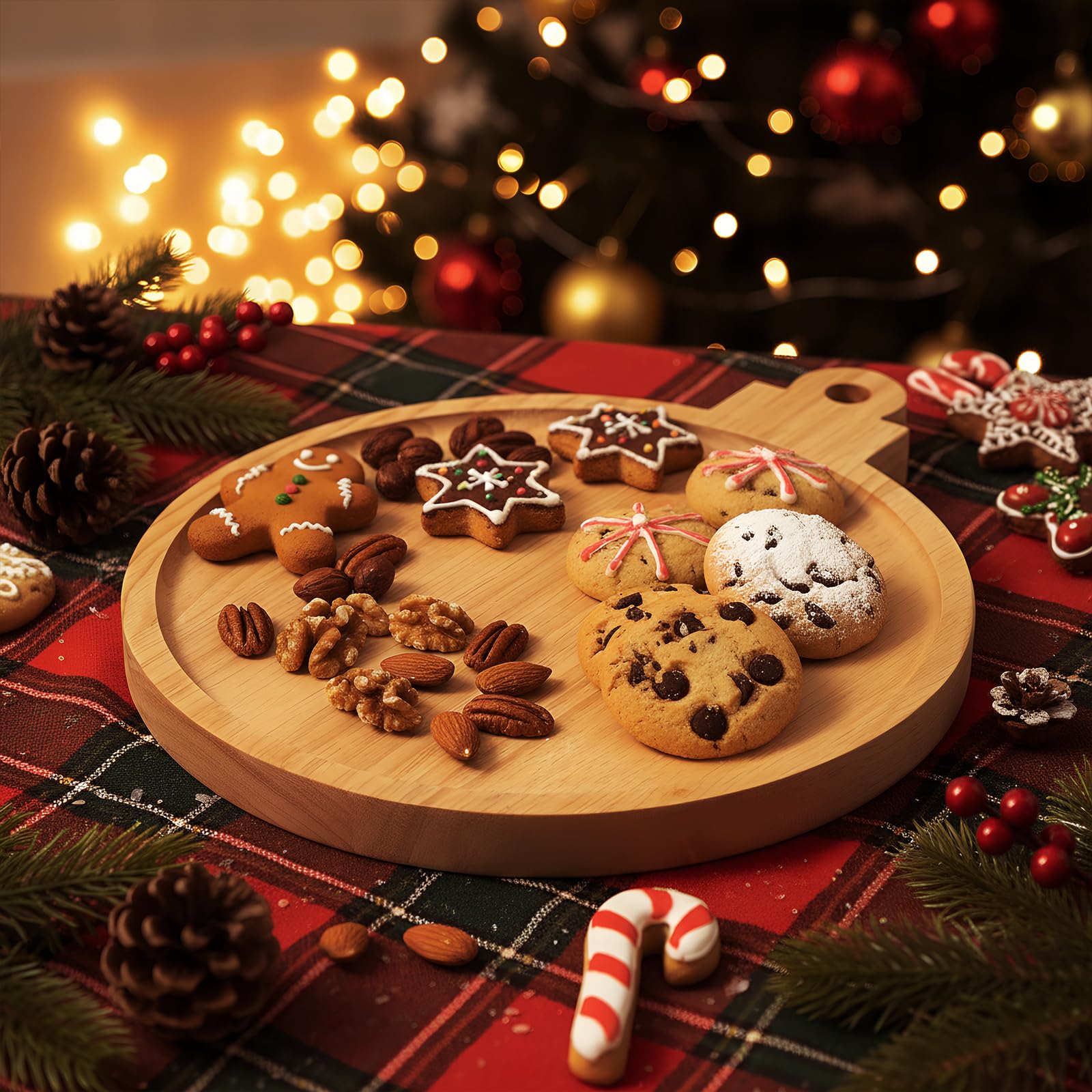 Bokon 12inch charcuterie board features ample space for multiple appetizers.