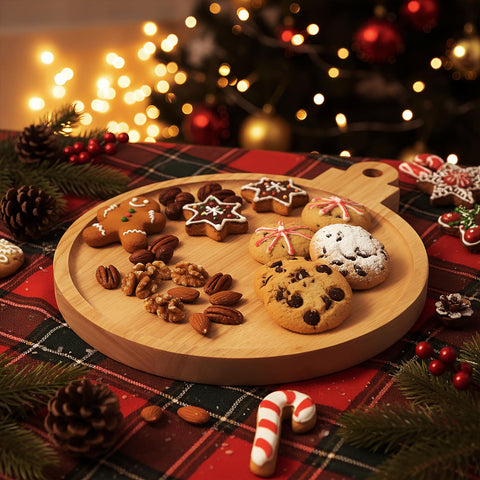 Bokon 12inch charcuterie board features ample space for multiple appetizers.